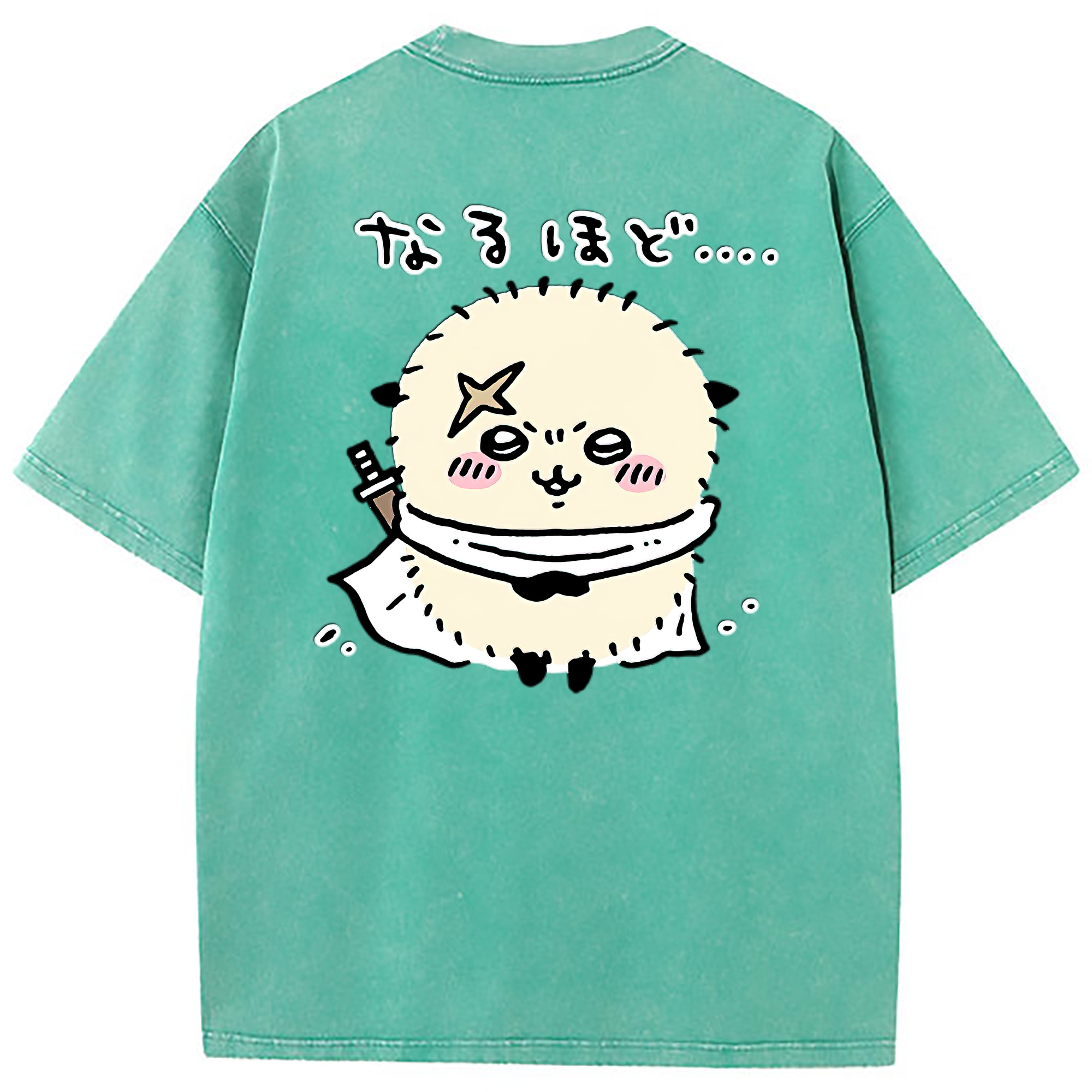 （画像用） ちいかわ ラッコ Chii-kawa Sea otter 綿100% ヴィンテージ風 半袖Tシャツ（背面プリント）